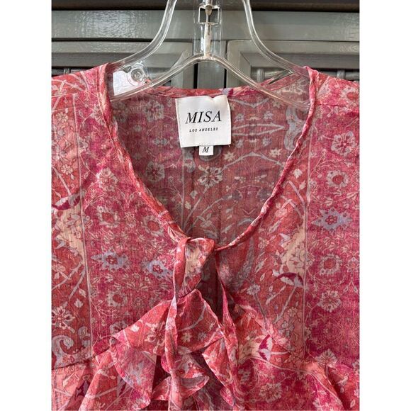 MISA LOS ANGELES Raziela Top in Washed Rose Lilac, $218 Med A31 - Picture 4 of 8